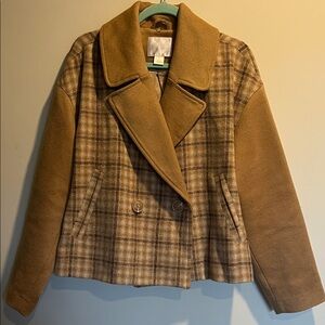 Rachel Parcell Plaid Double-Breasted Women's Jacket